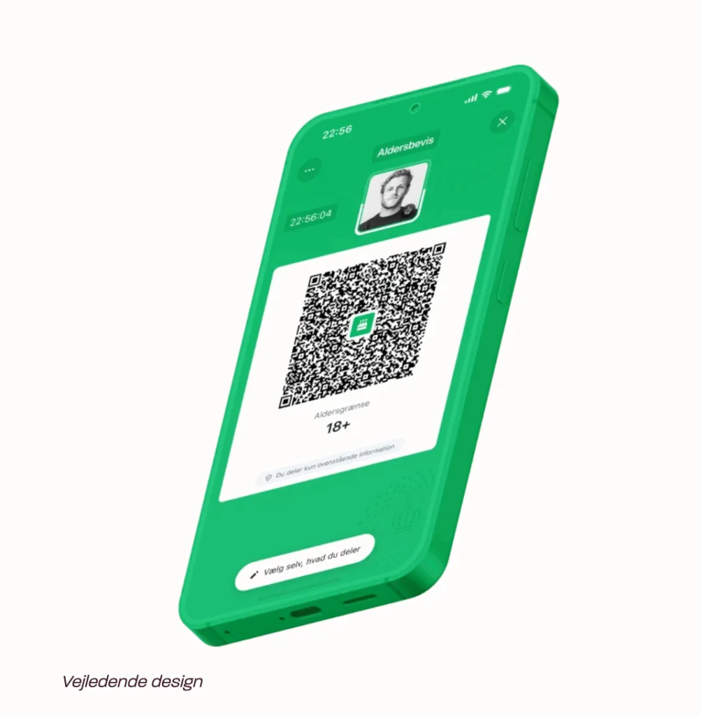 Vejledende billeder af den nye identitetsapp (Foto: Digitaliseringsstyrelsen)