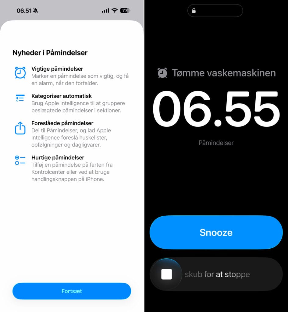 Påmindelser, iOS 26.2 (Grafik: MereMobil.dk)