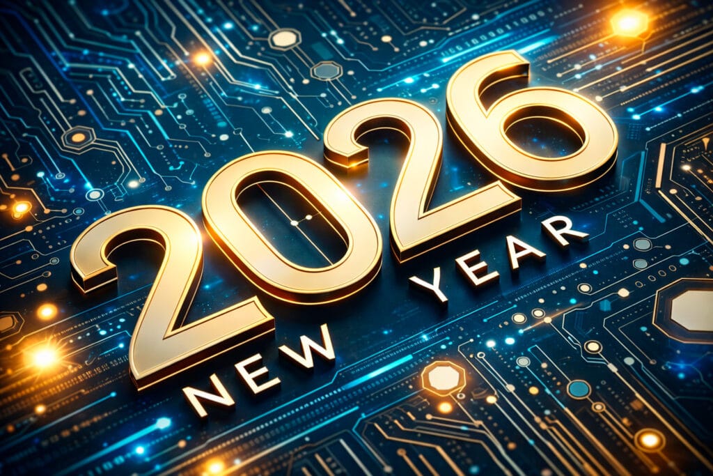 Illustration af fremtidens teknologi og tech-trends i 2026