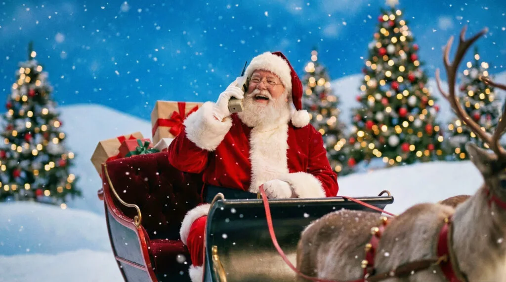 Ring til julemanden - julemanden i snelandskab