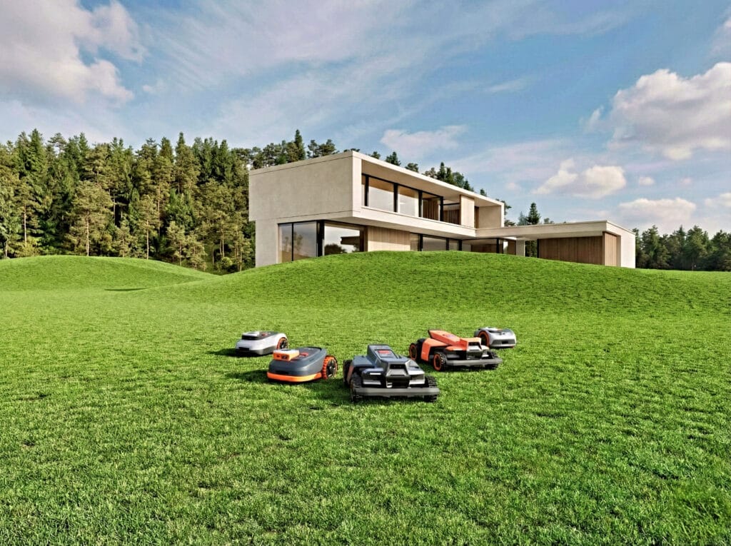 Segway Navimow 2026 robotplæneklipper med LiDAR sensor og AWD i en grøn have.