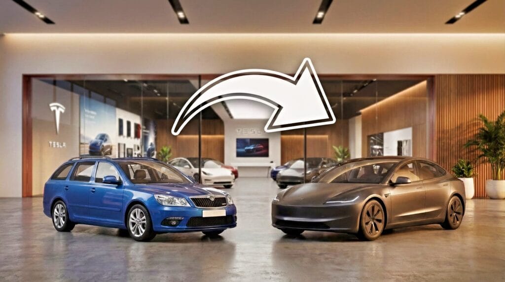 Tesla rabat indbytningspris Skoda Octavia og Model 3