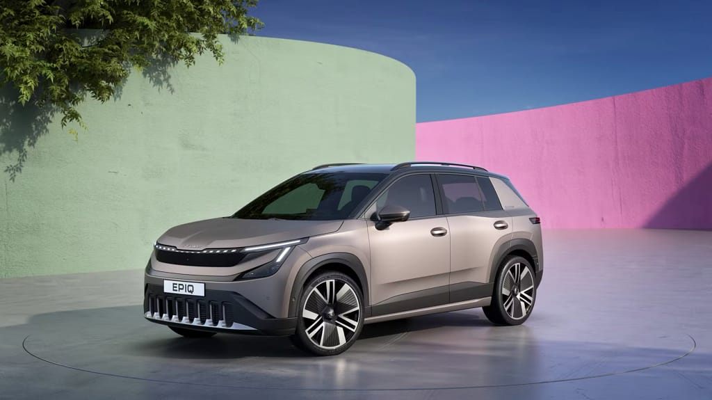 Skoda Epiq elektrisk mini-crossover hvid forfra design