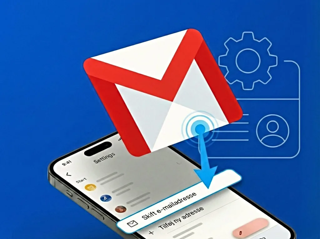 Guide til at skifte Gmail-adresse på Google-konto.
