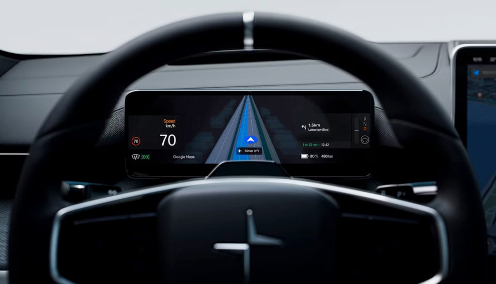 Polestar integrerer Google Maps Line Lane Guidance (Foto: Polestar)