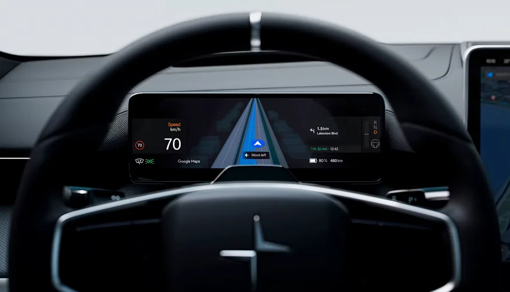 Polestar integrerer Google Maps Line Lane Guidance (Foto: Polestar)