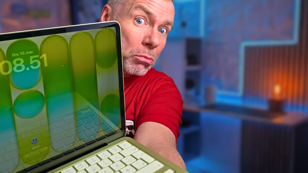MacBook Neo test citron lime gul