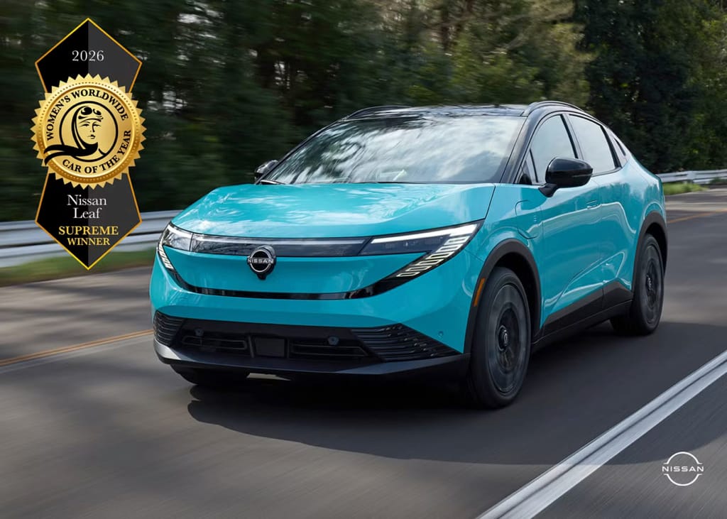 Nissan Leaf elbil profilfoto vinder af Women’s Worldwide Car of the Year 2026