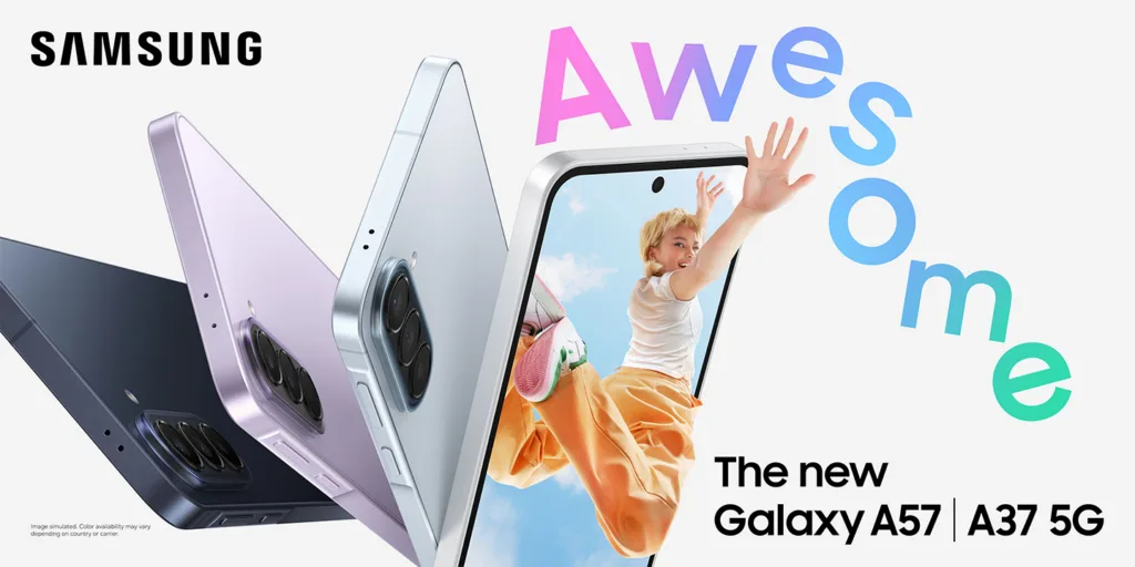 Samsung Galaxy A57 og Samsung Galaxy A37