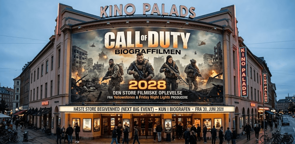 Call of Duty kommer angiveligt som spillefilm i 2028 (Grafik: MereMobil.dk / AI)