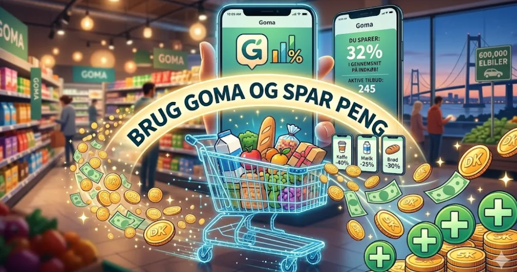 Brug den danske app Goma og tjek efter tilbud (Grafik: MereMobil.dk / AI)