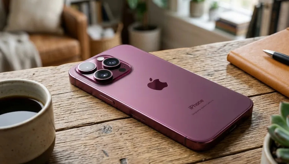 Er dette den nye signatur-farve til iPhone 18 Pro og 18 Pro Max? (Grafik: MereMobil.dk / AI)