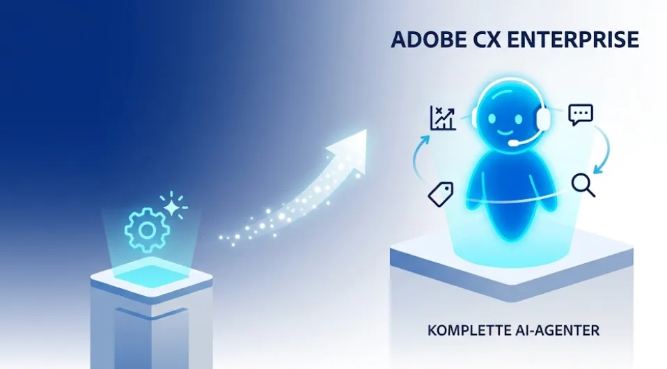 Med Adobe CX Enterprise får virksomheder nu selvstændige "digitale kolleger" (Grafik: MereMobil.dk / AI)