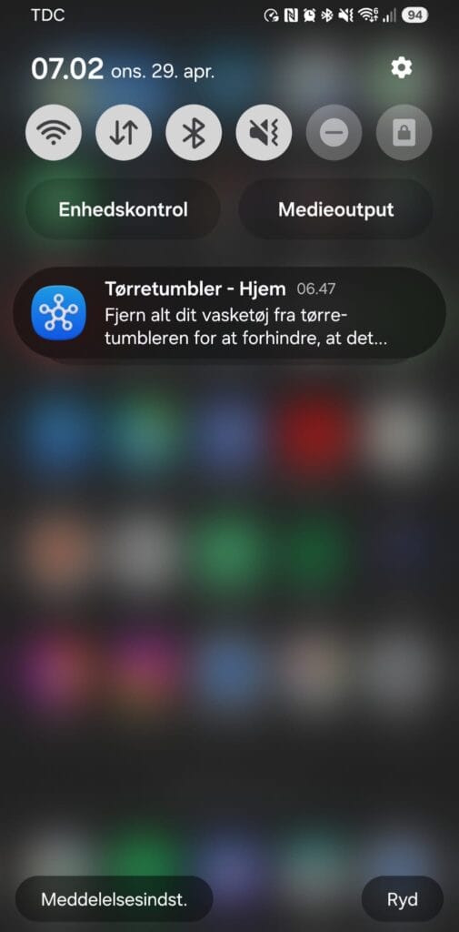 smartthings tørretumbler notifikation
