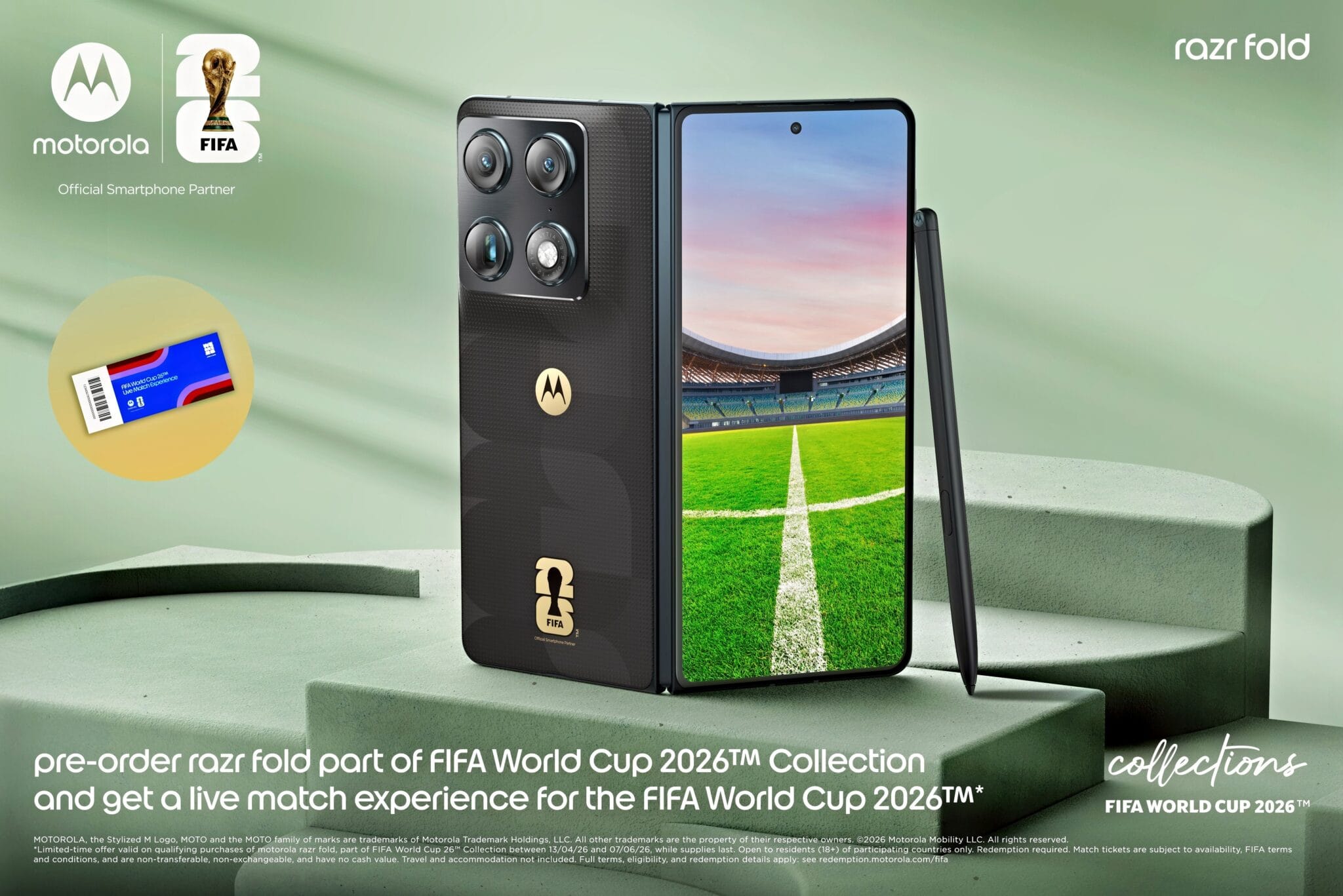 Motorola Rss Garanteret VM-billet: Motorola Razr Fold FIFA Edition hos 3