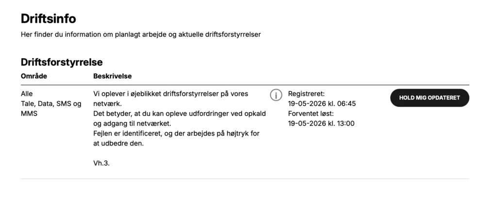Teleselskabet 3 har identificeret fejlen og arbejder på, at få den løst hurtigst muligt (Foto: MereMobil.dk/3's hjemmeside)