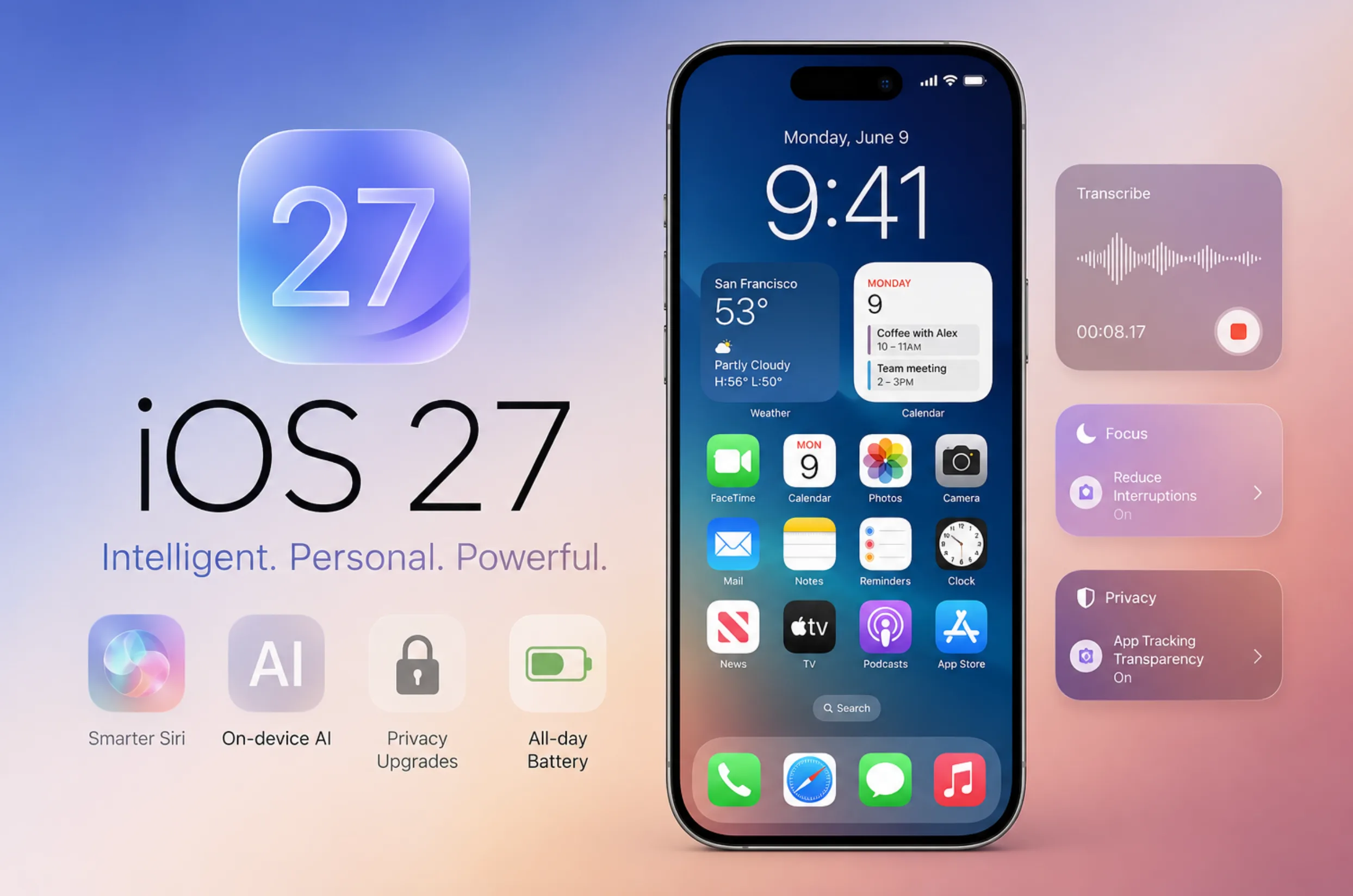 iOS 27 (Grafik: MereMobil.dk / AI)