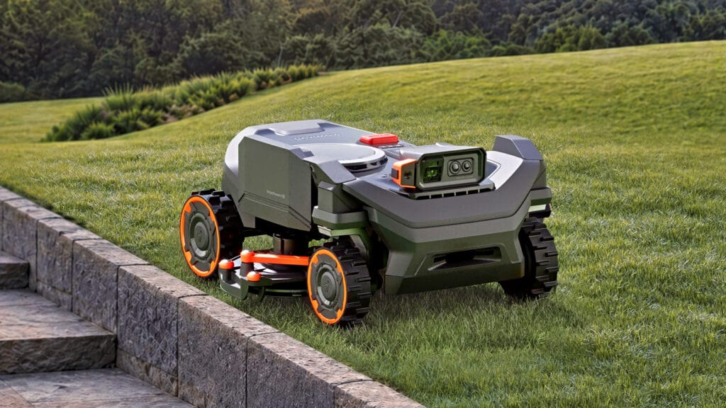 Navimow zero-edge mowing on uneven terrain