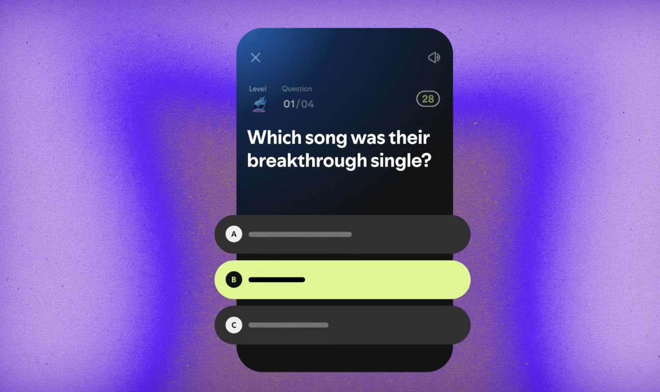 Spotify er klar med en ny funktion, der hedder musikquiz, i udvalgte lande (Foto: Spotify)