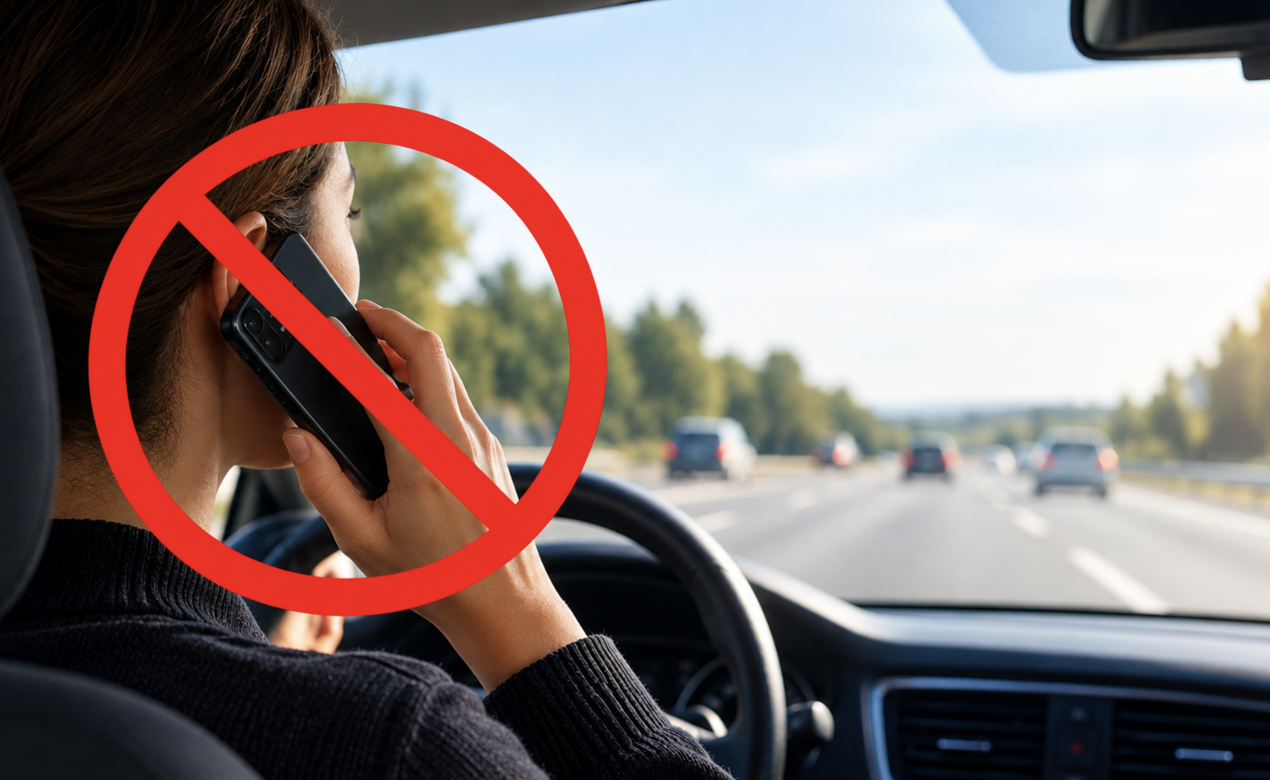 Mobiltelefonen er skyld i hvert fjerde klip i kørekortet (Grafik: MereMobil.dk / AI)