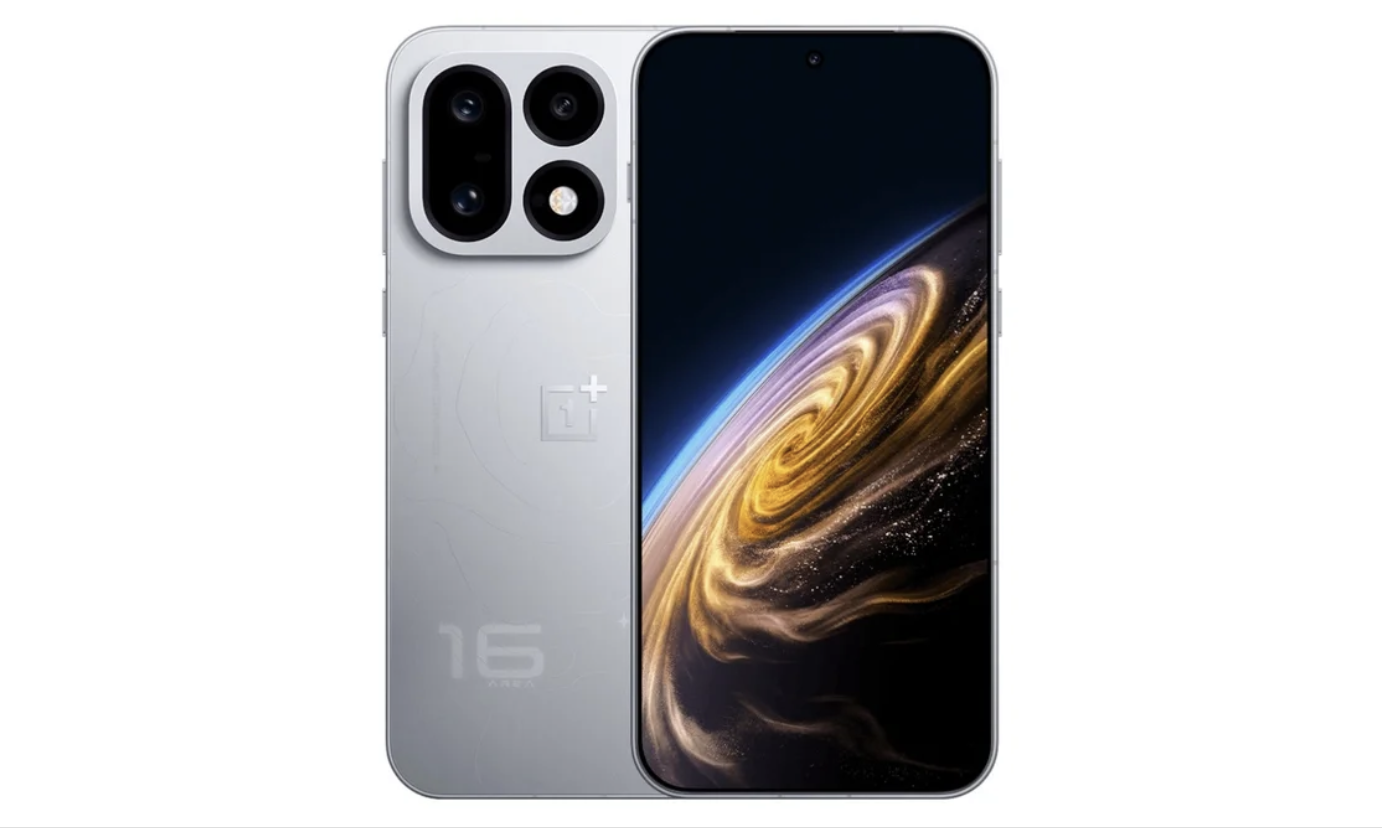 OnePlus 16 med lysende 16-tal på bagsiden