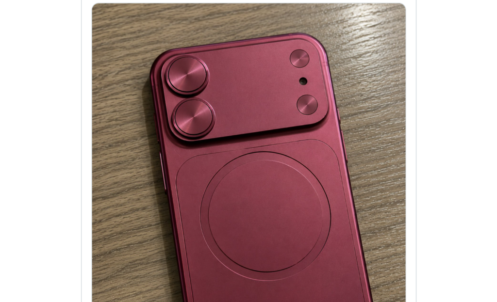 Påstået dummy af iPhone 18 med bredt kameraplateau